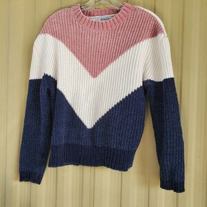 Snails &Cinnamon Long Sleeve Blue/ Pink/ White Soft Pull Over Sweater Sz Medium
